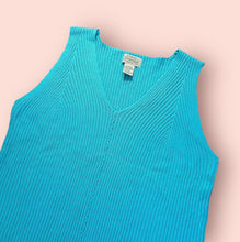 Load image into Gallery viewer, 80s Aqua Sweater Vest
