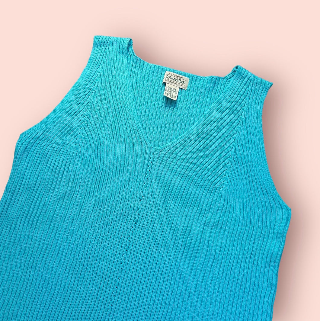 80s Aqua Sweater Vest