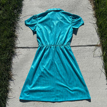Load image into Gallery viewer, 80s Shiny Cerulean Dress
