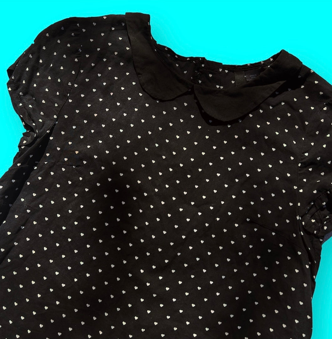 Noir Hearts Collared Top