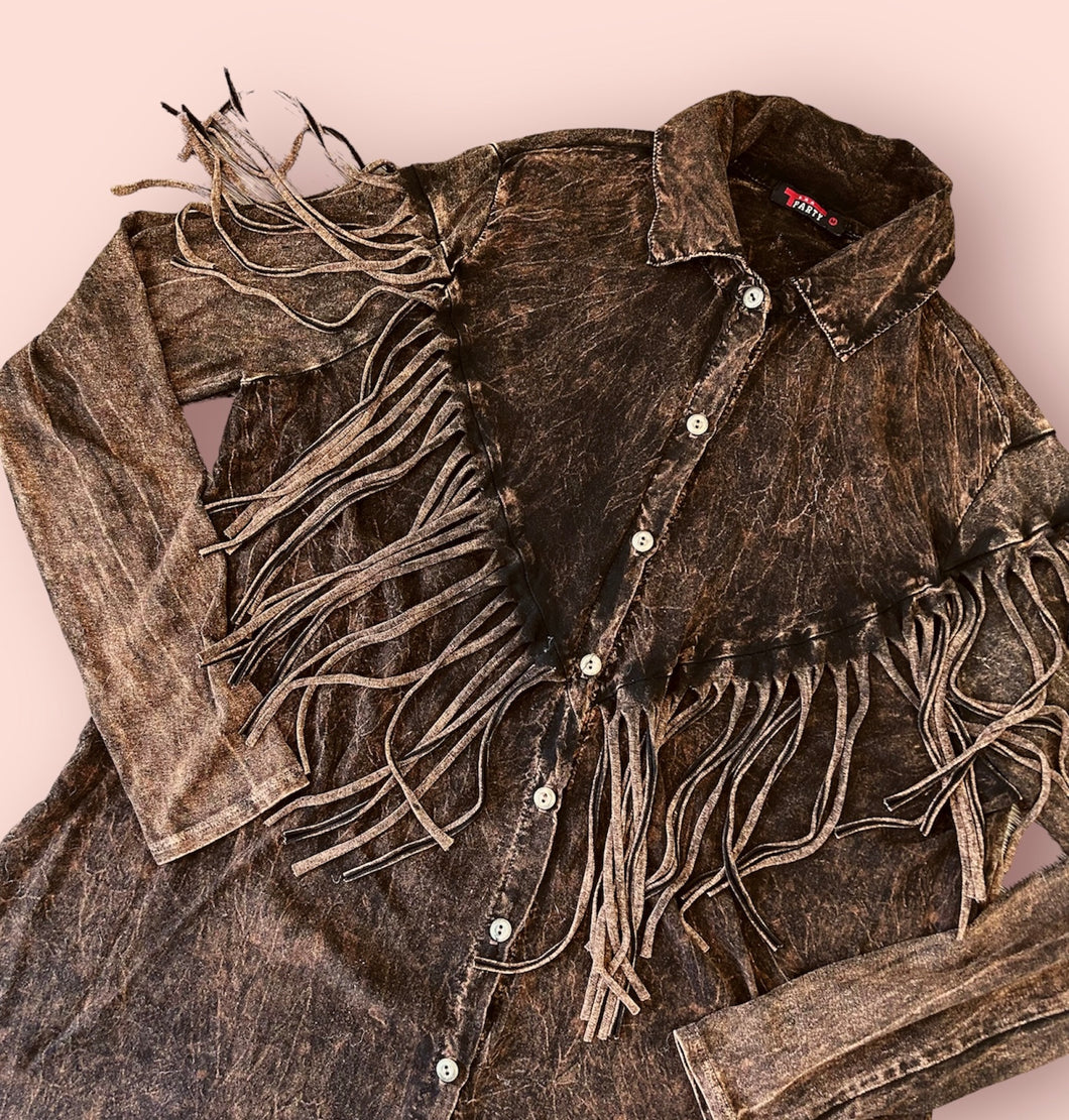 90s Western Fringe Club Top