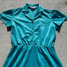 Load image into Gallery viewer, 80s Shiny Cerulean Dress
