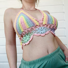 Load image into Gallery viewer, Pastel Rainbow Crochet Top
