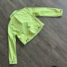 Load image into Gallery viewer, Y2K Lime Denim Jacket
