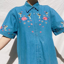 Load image into Gallery viewer, Embroidered Hummingbird Button-Down
