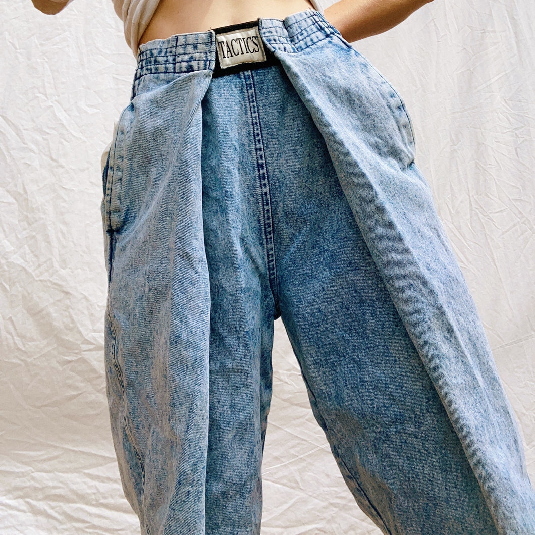 80s Acid Wash Adjustable Jeans