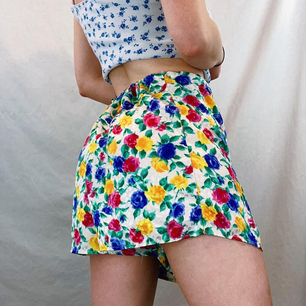 Satiny Floral Shorts