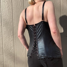 Load image into Gallery viewer, Lacy Faux Leather Corset Top
