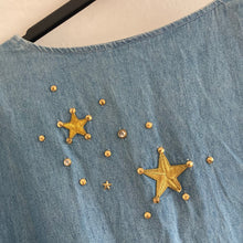 Load image into Gallery viewer, 80s Denim Rhinestone Cherub Dress
