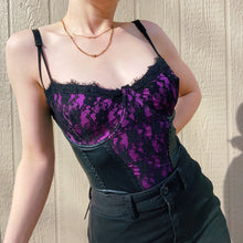 Load image into Gallery viewer, Lacy Faux Leather Corset Top
