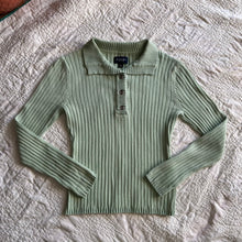 Load image into Gallery viewer, Y2K Mint Collared Sweater

