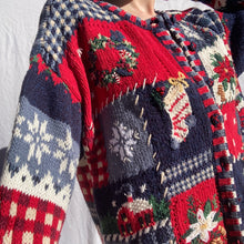 Load image into Gallery viewer, 2000 Heirloom Collections Knitted Holiday Cardigan
