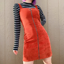 Load image into Gallery viewer, Y2K Corduroy Zip-Up Dress
