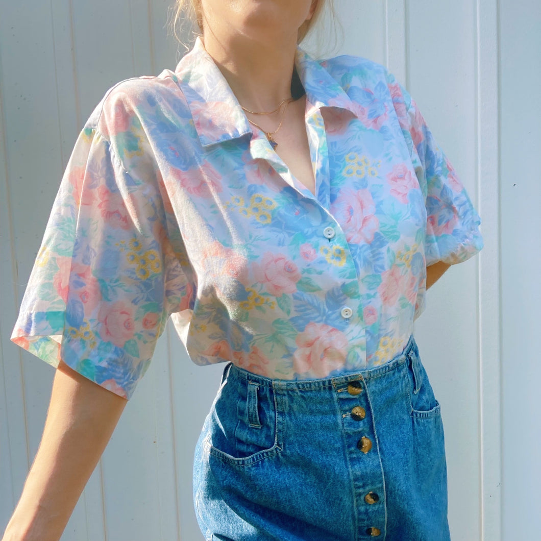 Vintage Floral Button-Down