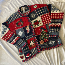 Load image into Gallery viewer, 2000 Heirloom Collections Knitted Holiday Cardigan
