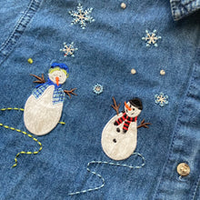 Load image into Gallery viewer, Denim Snowman Button-Down
