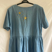 Load image into Gallery viewer, 80s Denim Rhinestone Cherub Dress
