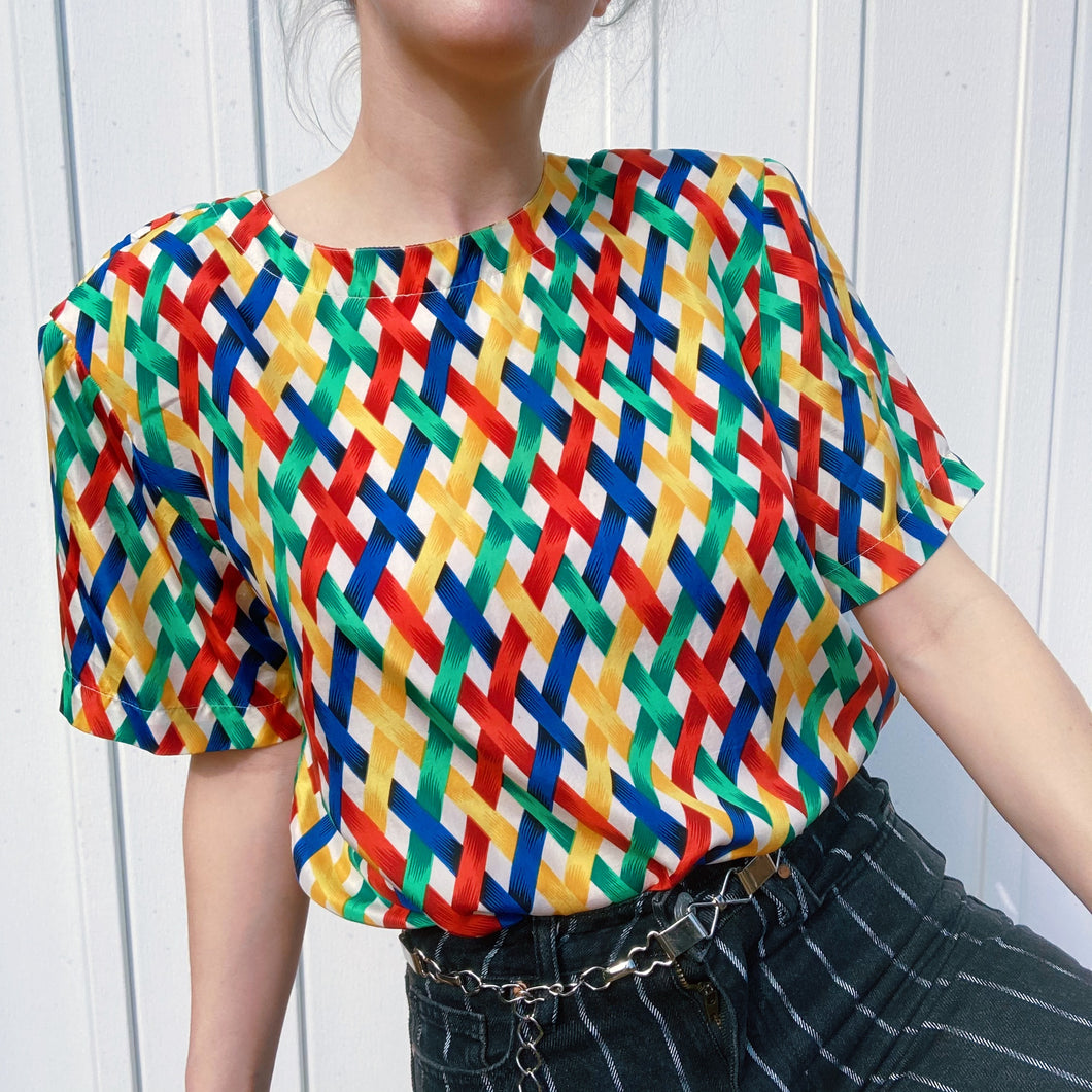 100% Silk Primary Colors Top