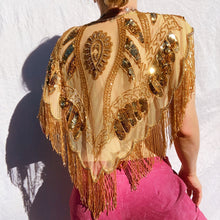 Load image into Gallery viewer, Mid Century Art Deco Sequin Shawl
