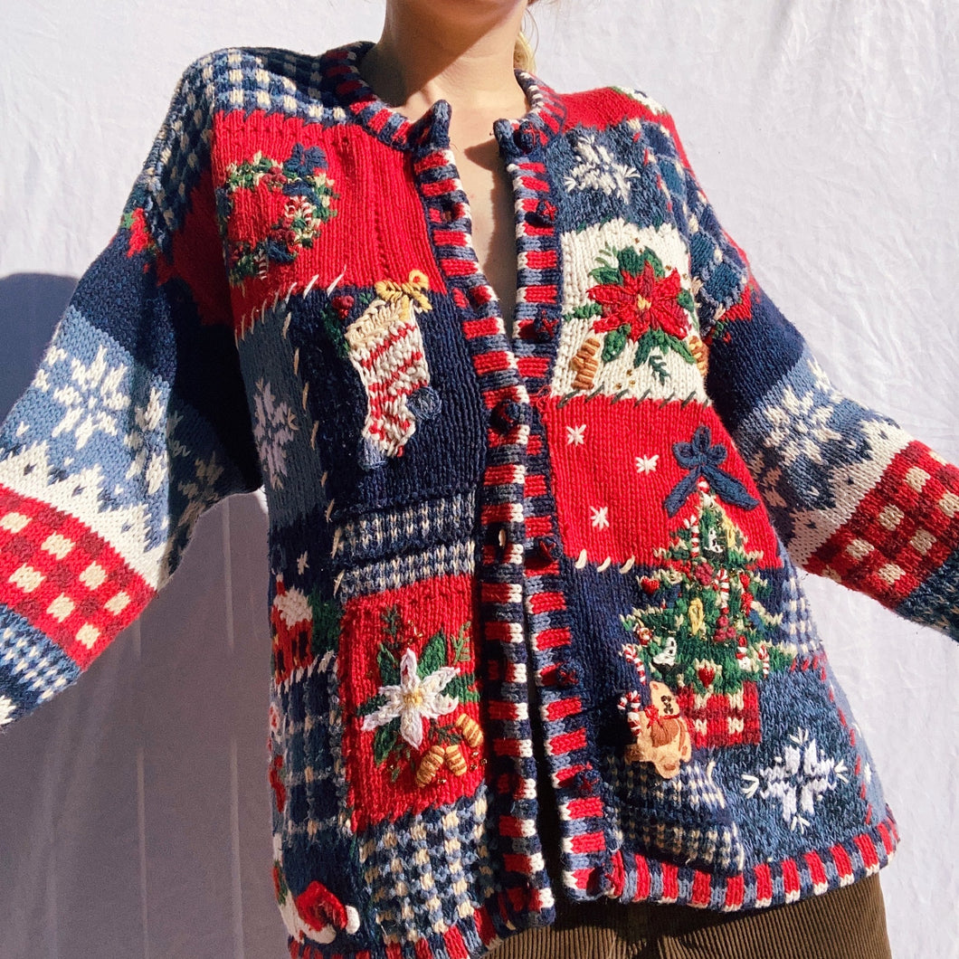 2000 Heirloom Collections Knitted Holiday Cardigan