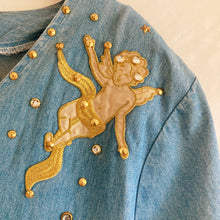 Load image into Gallery viewer, 80s Denim Rhinestone Cherub Dress
