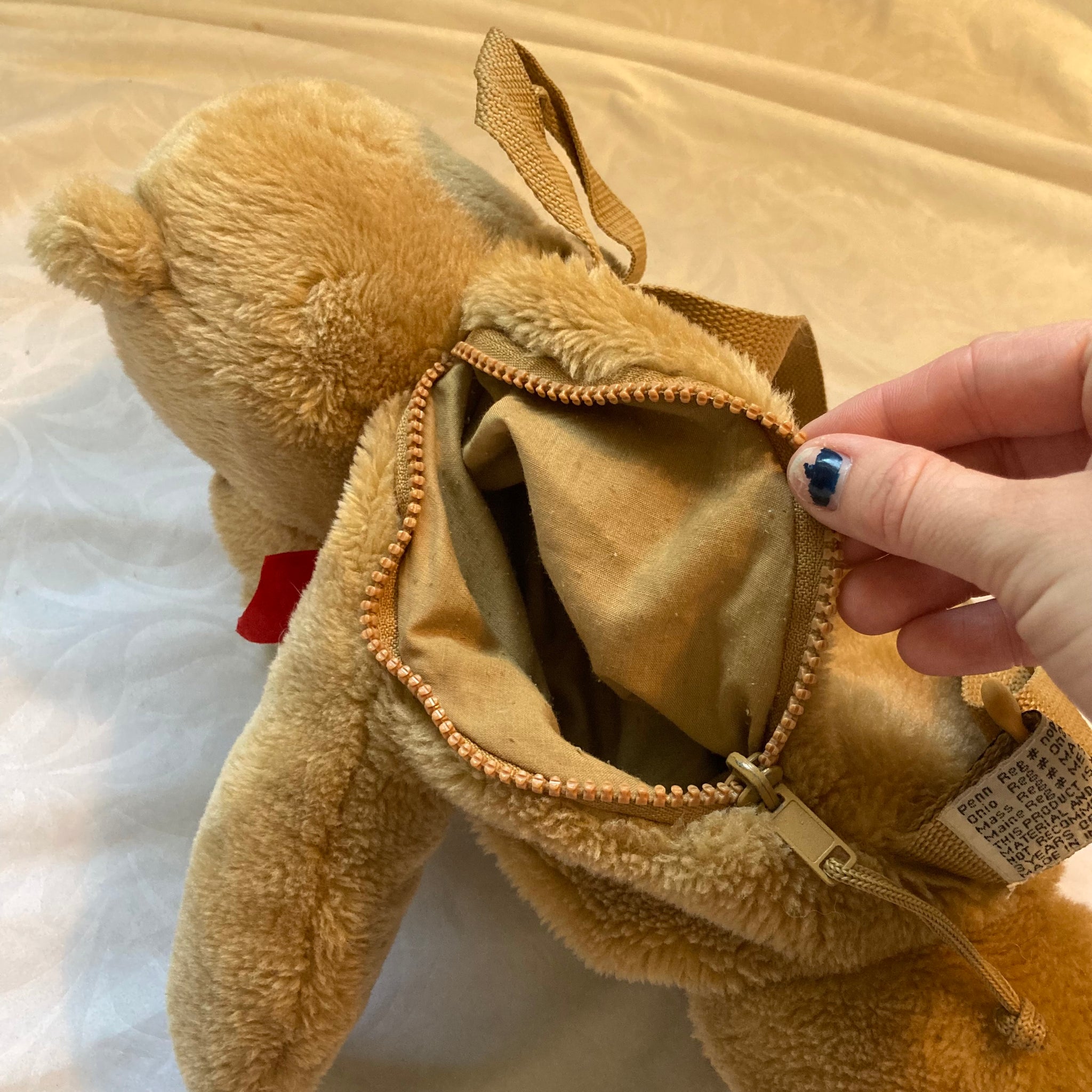 childhood memorabilia vintage 90s teddy bear backpack